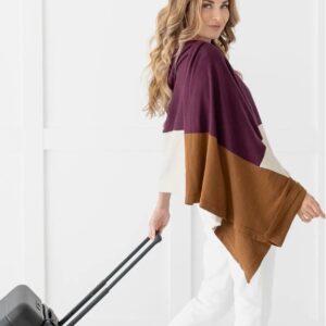 Traveler with organic cotton blanket scarf