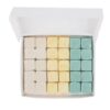 EarthSuds Trio box is plastic-free and contains a set of ten shampoo, conditioner, and body wash tablets.