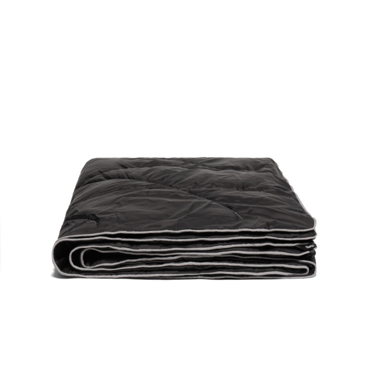 100 Recycled Nanoloft Puffy Travel Blanket Black Sustainable
