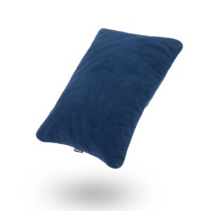 The stuffable pillowcase by Rumpl, in deepwater blue, is made from 100% post-consumer recycled materials and is earth friendly!