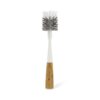 Recycled plastic white bottle brush with bamboo handle for low waste kitchens