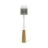Recycled plastic white bottle brush with bamboo handle for low waste kitchens