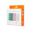 Set of 5 recycled microfiber cleaning cloths from Full Circle Home for sustainable cleaning products in box