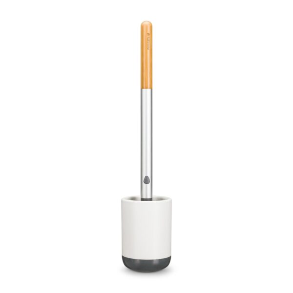 Eco friendly cleaning toilet brush with recycled materials and ceramic base