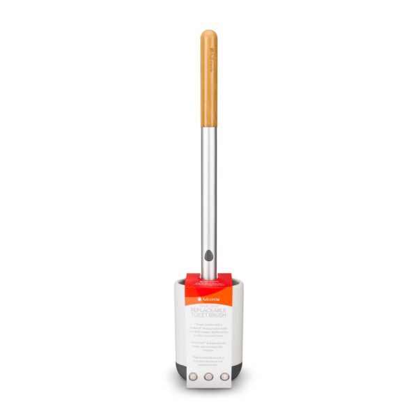 Eco friendly cleaning toilet brush with recycled materials and ceramic base