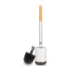 Eco friendly cleaning toilet brush with recycled materials and ceramic base with replaceable head