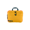 The eco-friendly Pack-It Reveal Hanging Toiletry Kit, shown here in sahara yellow, has a hook and a handy carrying handle; made from water repellent, recycled materials.