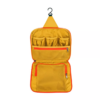 The earth-friendly Pack-It Reveal Hanging Toiletry Kit, shown here in sahara yellow, has many interior pockets and mesh zippered compartments. Made from 100% recycled materials.