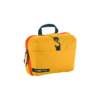 The eco-friendly Pack-It Reveal Hanging Toiletry Kit, shown here in sahara yellow, has a hook and a handy carrying handle; made from water repellent, recycled materials.