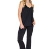 The JJWinks Slumber Party Top, shown here worn in black, is made from earth-friendly fabric and has a built-in bra shelf so you can be comfortable while sleeping, lounging, or zoom calling.