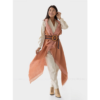 The Artisanal Cape Infinity Duo by Fifth Origins can be worn as a belted cape. The eco-friendly cape is made from organic linen and each purchase supports women artisans.