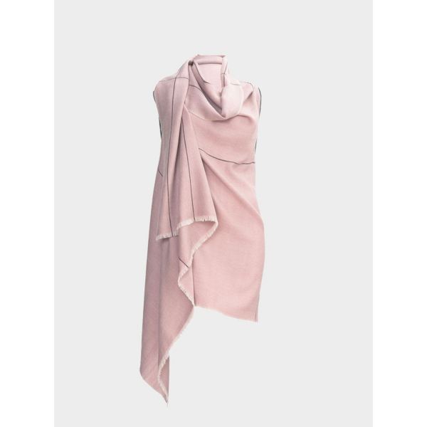 The eco-friendly Artisanal Cape Infinity Lite, shown here in mauve, is made from 100% organic Himalayan wool and is woven by women artisans.