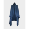 The earth-friendly Artisanal Cape Infinity Lite, shown here in peacock blue, is made from 100% organic Himalayan wool and is woven by women artisans.