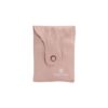 The sustainable Silk Undercover Bra Stash by Eagle Creek, shown here in a rose color, is made from natural, washable, breathable silk. It has a front sturdy snap closure to allow for attachment onto the center or side of a bra.