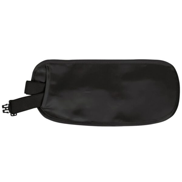 This money belt by Eagle Creek is made from natural silk. Photo shows the belt strap, which can tuck into the back of the money belt when not being worn. An eco-friendly travel solution that will keep your belongings safe!