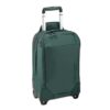 The Tarmac XE 2-Wheel International Carry On by Eagle Creek, shown here in Arctic Seagrass, is an eco-friendly luggage that is also super durable and water resistant.