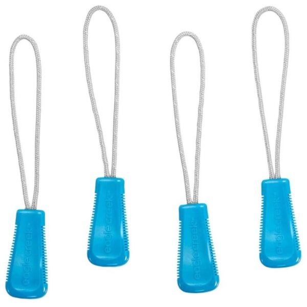 Attach these brightly colored, reflective, blue zipper pulls to your travel bag and next thing you'll know, you'll be able to easily identify your bag in the sea of black boxes at baggage claim.