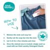 How to instructions for sustainable, vegan laundry stain remover bar.