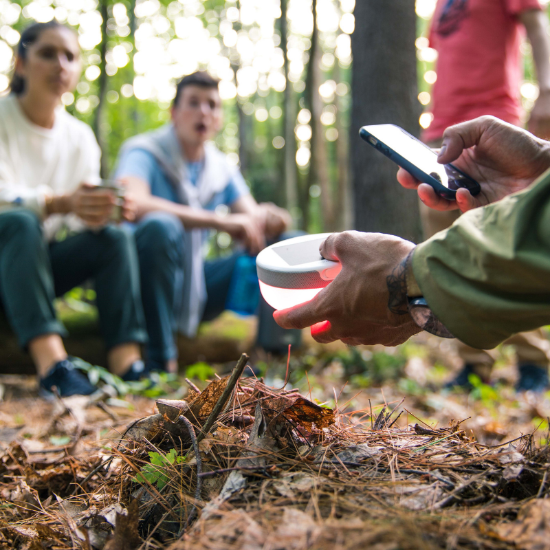 MPOWERD-SOLAR-EXPLORE-SPEAKER-10 Explore solar powered light and speaker by campfire in woods
