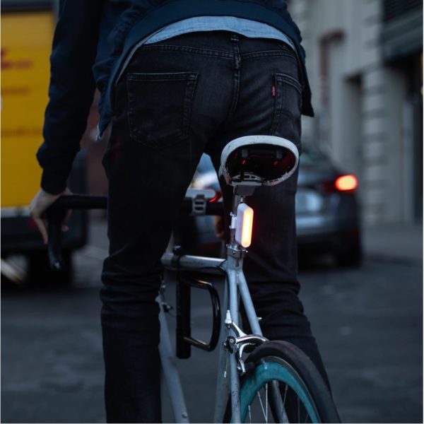 Taillight of solar powered bike light set for bike travel