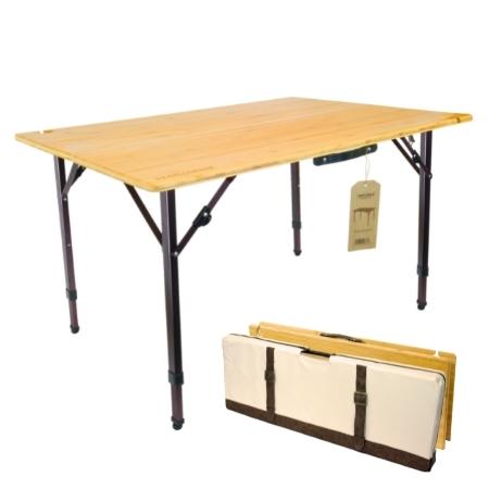 Eco-friendly foldable bamboo and aluminum travel, picnic and camping table