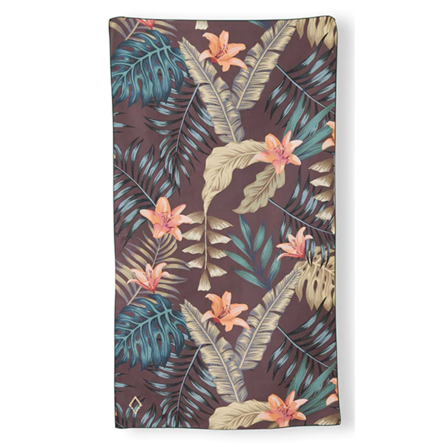 NOMADIX-TOWEL-COMPACTTRAVEL-PALMSNIGHT-11 The Ultralight quick dry towel by Nomadix, shown here in Palms Night, is made from post consumer recycled materials and is sustainably made.