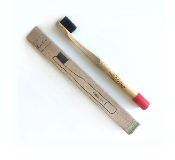 Plastic-free bamboo toothbrush for kid and travel size