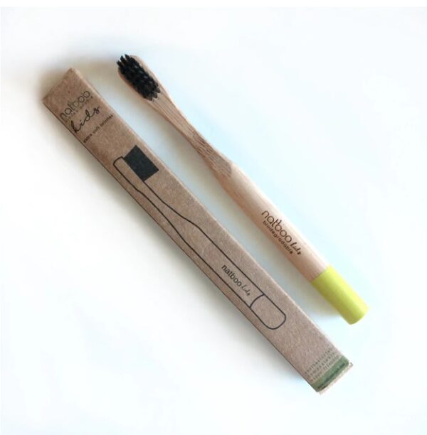 Plastic-free bamboo toothbrush for kid and travel size