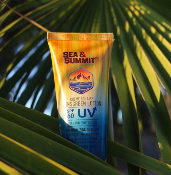 Reef-Safe sunscreen in 3oz travel size bottle from Sea & Summit