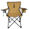 The C-Series Rider Travel Chair is eco-friendly and is made with REPREVE recycled fabric. The chair comes with a cup holder, integrated bottle opener, and brown recycled fabric.