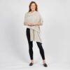 Sustainable organic cotton travel scarf in neutral khaki birch color