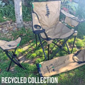 View of recycled, foldable camp chair option to build-your-own set