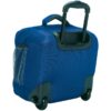 The eco-friendly Hybrid Rolling Tote by LiteGear, shown here in blue, has inline skate wheels and a locking telescoping handle, and fits under most airline seats.