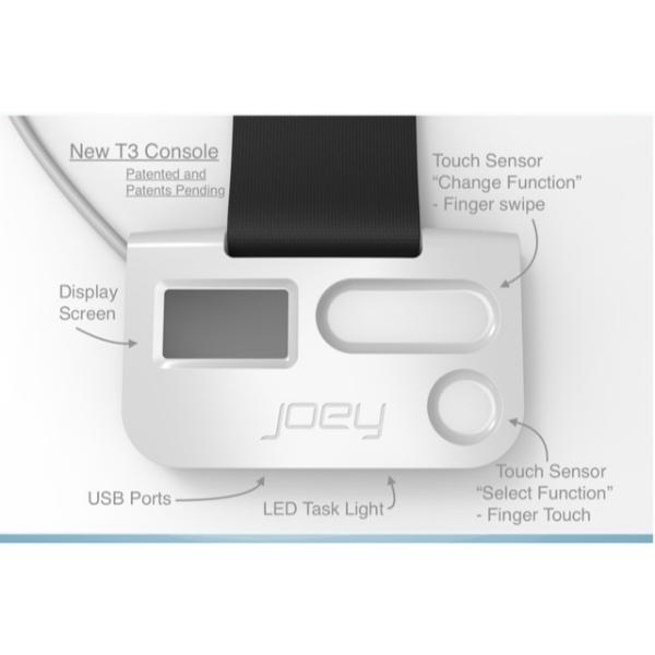 The Joey Console on the Mobile Pro 3.0 backpack by Litegear includes an LED task light, USB ports for mobile phone charging, a display screen, an touch sensors.