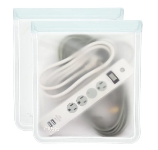 Cords pictured in 2-pack of reusable, low waste kitchen gallon bags