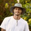 Front view of man in sustainable, recycled Tarpon travel hat