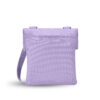 The earth-friendly Sherpani Pica crossbody bag, shown here in Lavender with an exterior back slip pocket, is sustainably-made and includes RFID protection.
