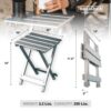 Measurements on weather-resistant Canyon outdoor folding side table