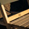 Close up view of Blue Ridge Chair Works wood chair seat