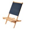 Hand-crafted, USA-made wood portable chair with navy back
