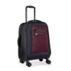 The eco-friendly Latitude rolling luggage by Sherpani is carry-on friendly and made with recycled materials. Shown here in merlot red.