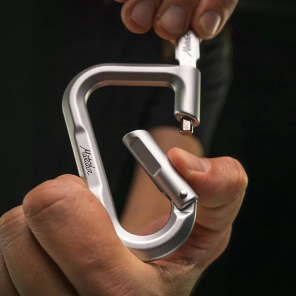 The Matador BetaLock is a lockable aircraft-grade aluminum carabiner; this TSA-compliant lock deters theft.