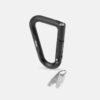 The Matador BetaLock is a lockable aircraft-grade aluminum carabiner; shown here in black with keys.