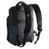 The Rolling Mobile Pro Backpack, shown here in black, is a bag that converts to a rolling carry-on with sturdy inline skate wheels and a luggage strap and designated water bottle pocket.